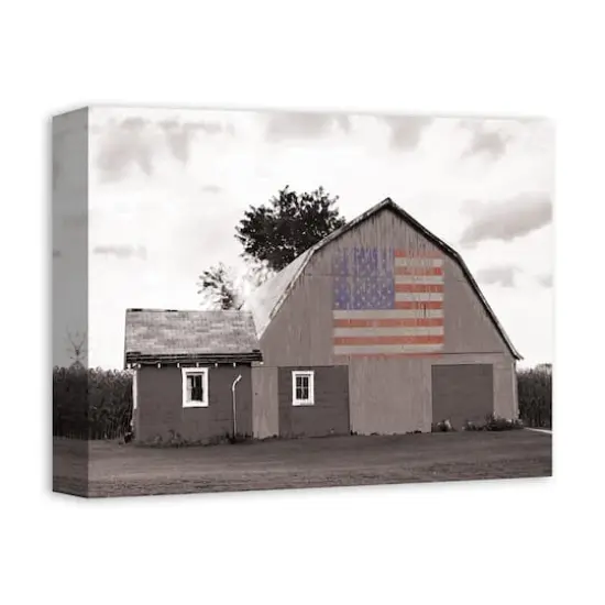 Distressed Barn Flag Canvas Wall Art {3}