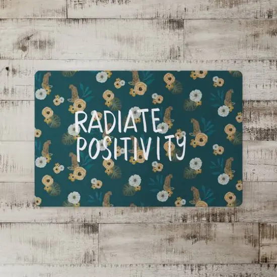 Radiate Positivity Tropical Jag Floor Mat Teal {3}