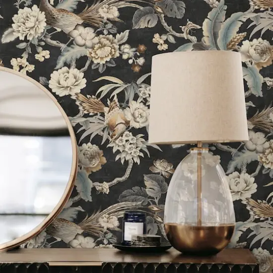 Surface Style Passerine Pavilion Peel & Stick Wallpaper Charcoal {5}