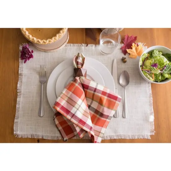 DII&reg; Pumpkin Spice Plaid Dinner Napkins, 6ct. {3}