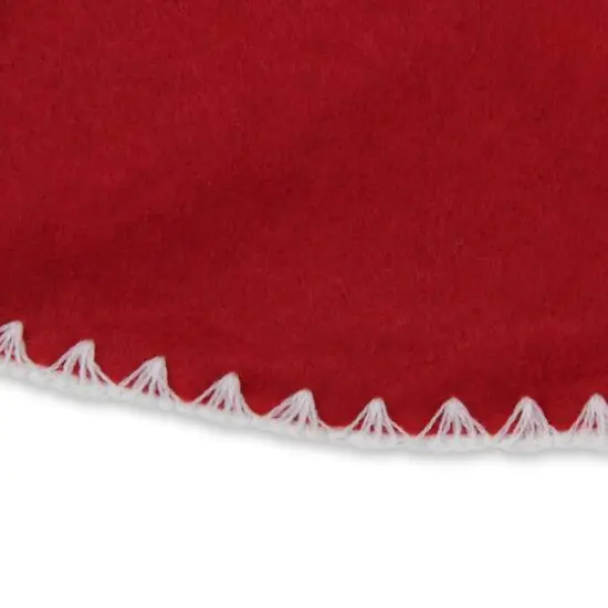 26" Christmas Traditions Cardinal Red with White Stitching Mini Tree Skirt {4}