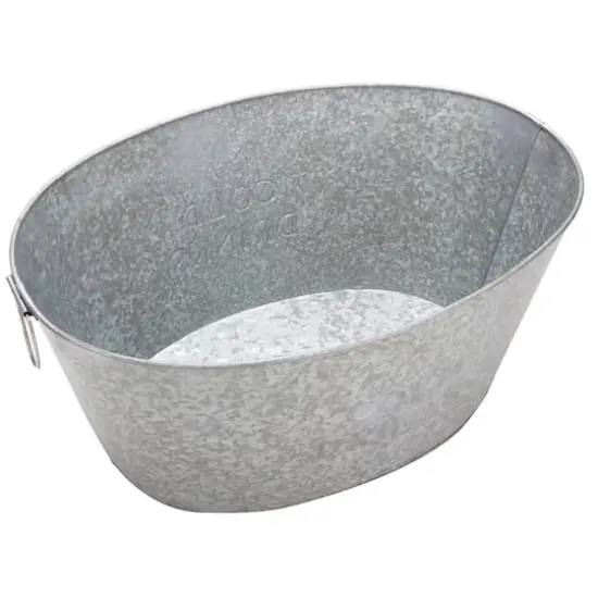 Mind Reader 12'' Large Round Galvanized Steel Beverage Tub with Handles {8}