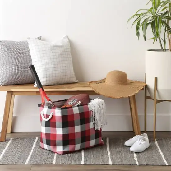 DII&reg; Large Tri Color Rectangular Bin Cardinal Red {6}