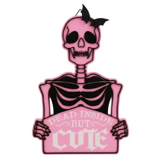 14" Dead Inside But Cute Skeleton Wall Sign by Ashland&reg; {1}