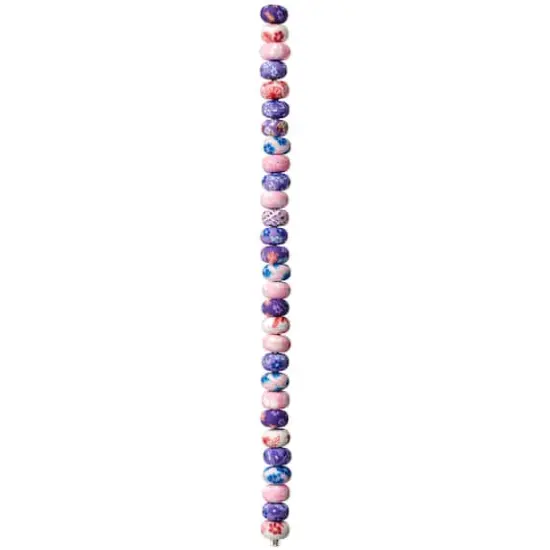 Pink Acrylic Flower Rondelle Beads, 10mm by Bead Landing&trade; {4}