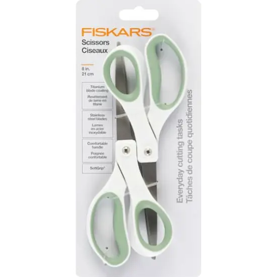 Fiskars&reg; 8" Green & White Scissors, 2ct. {1}