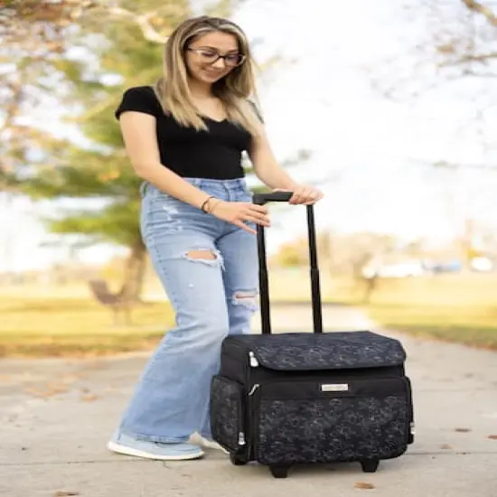 Everything Mary Black & White Rolling Craft Bag {10}