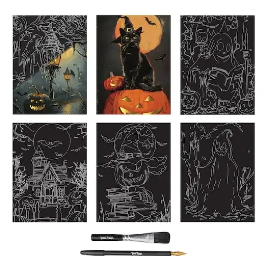 Brea Reese&trade; 9" x 12" Haunted House Scratch Art Paper Pad {3}