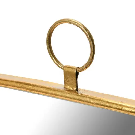 Hello Honey&reg; Gold Finish Rounded Edge Square Metal Framed Wall Mirror {3}