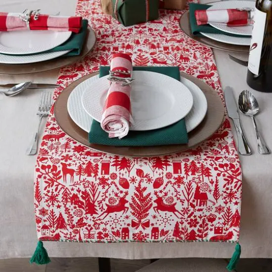 DII&reg; 72" Christmas Woods Embellished Table Runner {4}