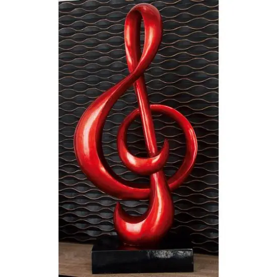 33" Red Polystone Contemporary Abstract Sculpture {12}