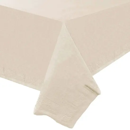JAM Paper 108" Rectangular Plastic Lined Paper Table Cover Ivory {6}