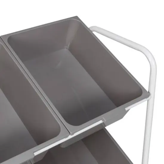 Honey Can Do Gray/White 6-Bin Rolling Cart {5}
