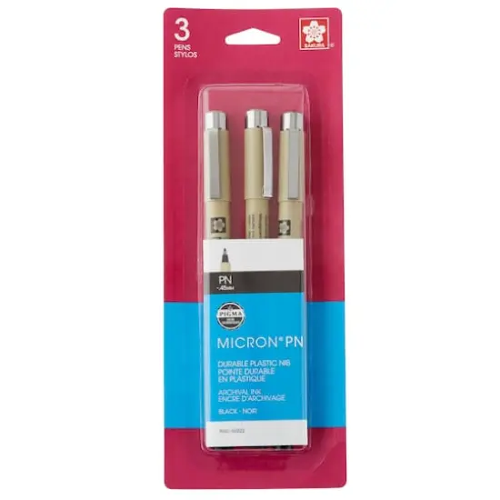 Pigma&reg; Micron&trade; PN Durable Plastic Nib Black Pens, 3ct {1}