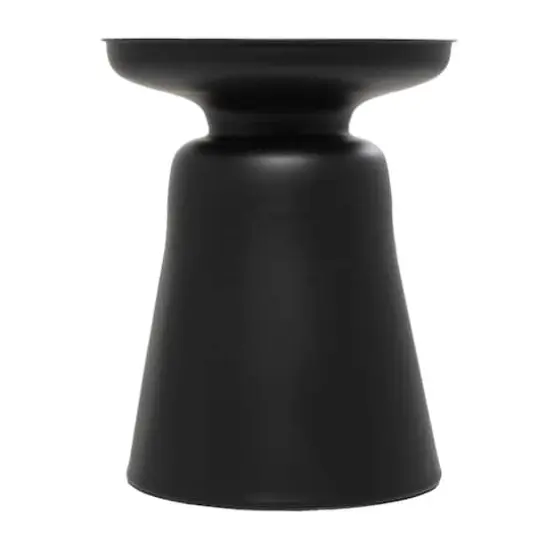 Black Metal Accent Table with Bell Shaped Base {3}