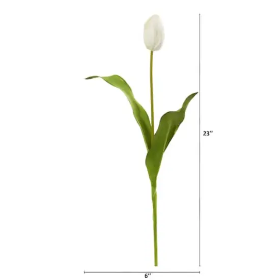 Dutch Tulip Artificial Flower Stem, 12ct. White {4}
