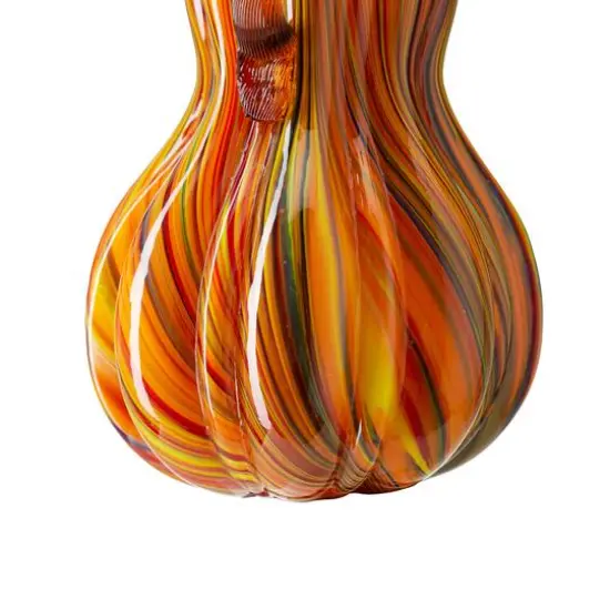 Glitzhome&reg; 8.5" Multi Striped Glass Gourd {6}