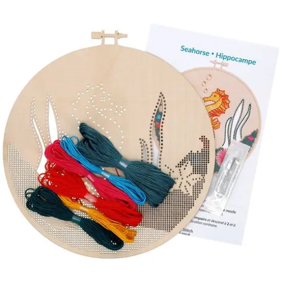 Leisure Arts&reg; Intermediate Seahorse Wood Stitchery Kit {4}