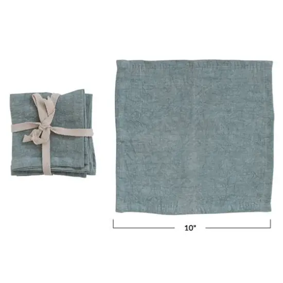 Hello Honey&reg; 10" Square Stonewashed Linen Cocktail Napkins, 4ct. Mint {8}