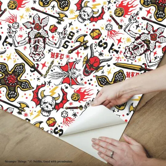 RoomMates Stranger Things Hellfire Club Red Peel & Stick Wallpaper {10}