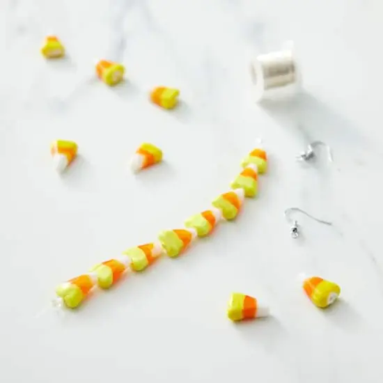 Yellow, Orange & White Candy Corn Glass Beads, 15mm by Bead Landing&trade; {3}