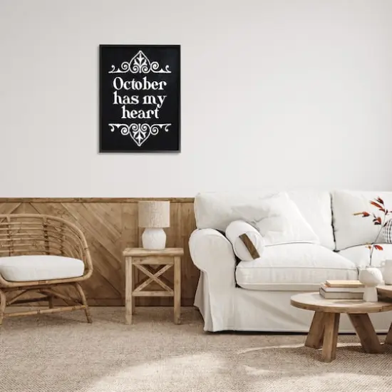 Stupell Industries Black October Has My Heart Framed Giclee Art {3}