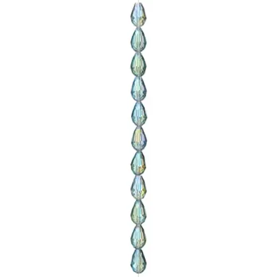 Iridescent Green Glass Teardrop Beads, 14mm by Bead Landing&trade; {4}