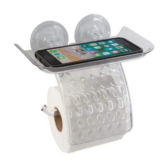 Bath Bliss Toilet Paper Dispenser with Cell Phone Holder Shelf {1}