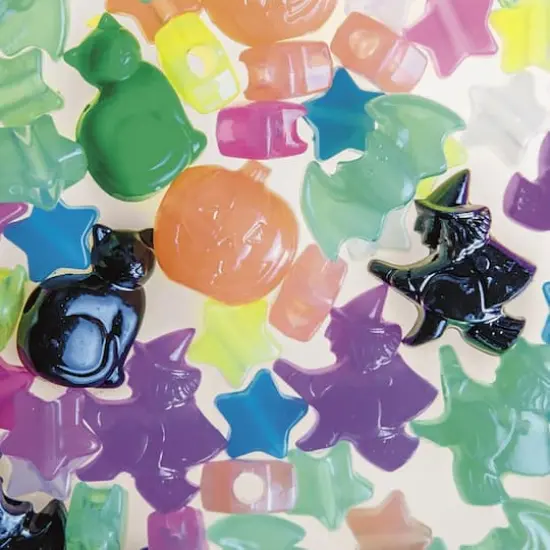 S&S&reg; Worldwide Glow-in-the-Dark Plastic Halloween Beads {1}