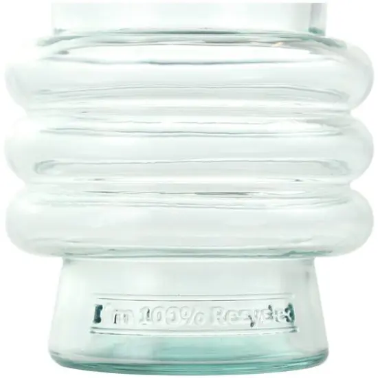 Clear Small Bubble Ribbed Recycled Glass Vase Set {11}