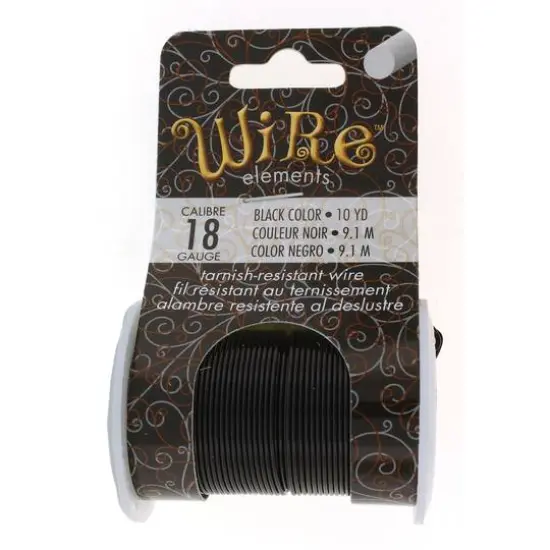 The Beadsmith&reg; Wire&trade; Elements 18 Gauge Tarnish-Resistant Wire Black {1}