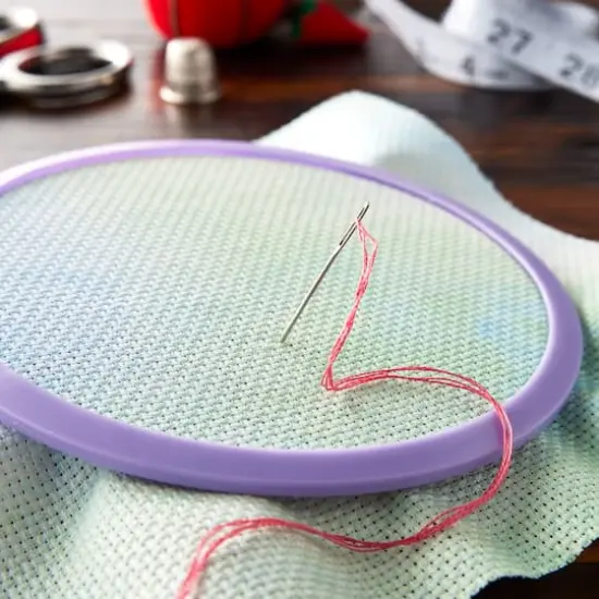 DMC&reg; Charles Craft&reg; 14 Count Printed/Iridescent Aida Needlework Fabric, 15" x 18" Morning Dew #747 {3}