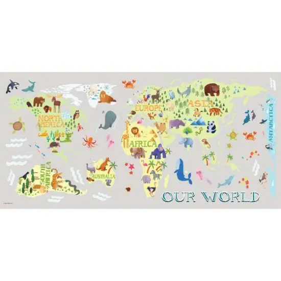 RoomMates Kids World Map Peel & Stick Giant Wall Decals {3}