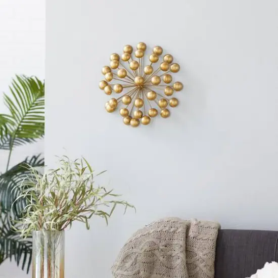 CosmoLiving by Cosmopolitan 12" Gold Metal Modern Orb Sculpture {6}