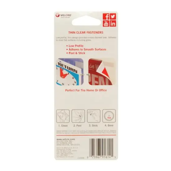 VELCRO&reg; Brand Thin Clear Fasteners {6}