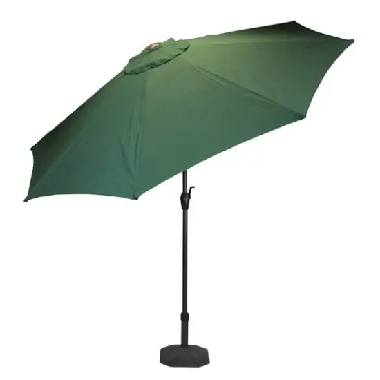 9 ft. Hunter Green & Black Outdoor Patio Market Umbrella {3}
