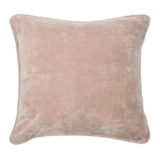 Hello Honey® 20" Square Velvet Pillow Cover with Piping Pink {1}