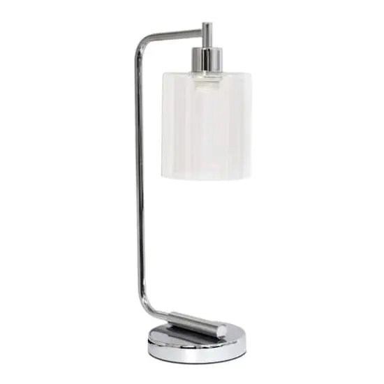 Lalia Home Modern Iron Desk Lamp with Glass Shade Chrome {7}