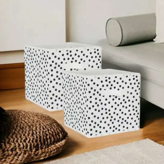 DII&reg; 11" Black & White Dots Storage Cube, 2ct. {1}