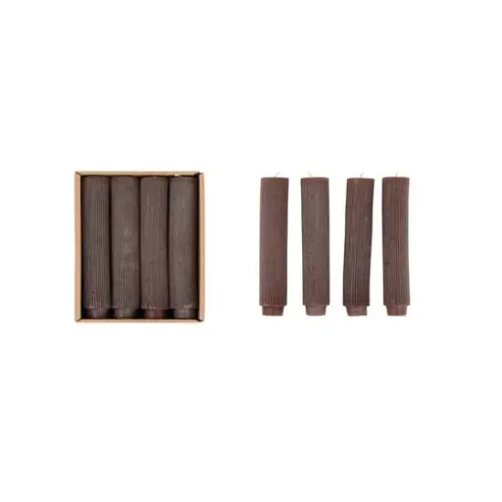 Hello Honey&reg; Unscented Pleated Taper Candles in Box, 12ct. Leather {1}