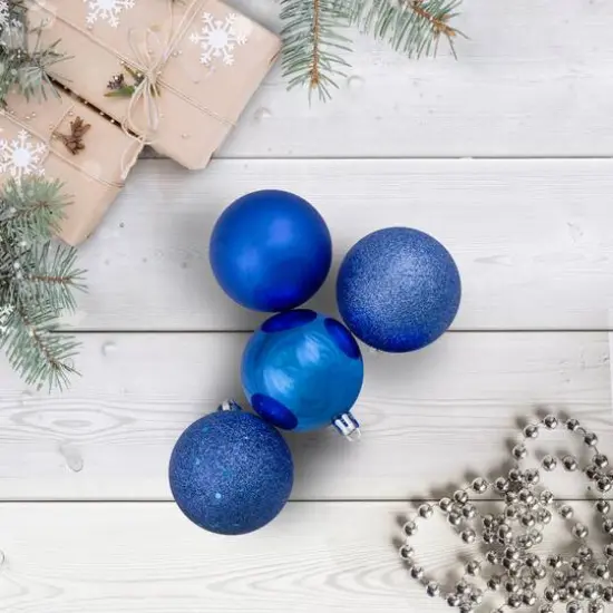 60ct Shiny Lavish Blue Shatterproof Ball Ornaments {4}