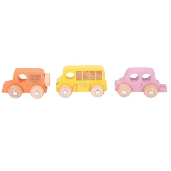 TickiT&reg; Rainbow Wooden City E-Vehicles Play Set {1}