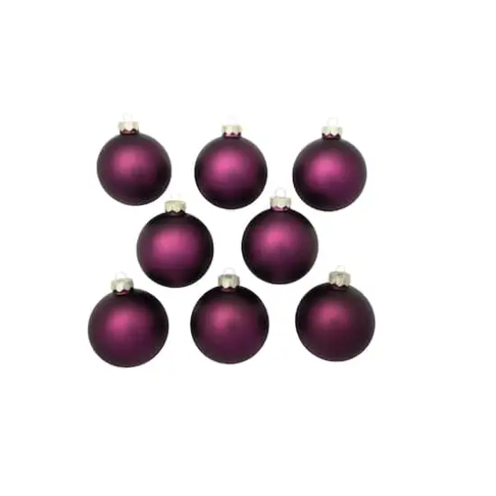 Whitehurst 8ct. 3.25" Matte Glass Ball Ornaments Purple Matte {3}