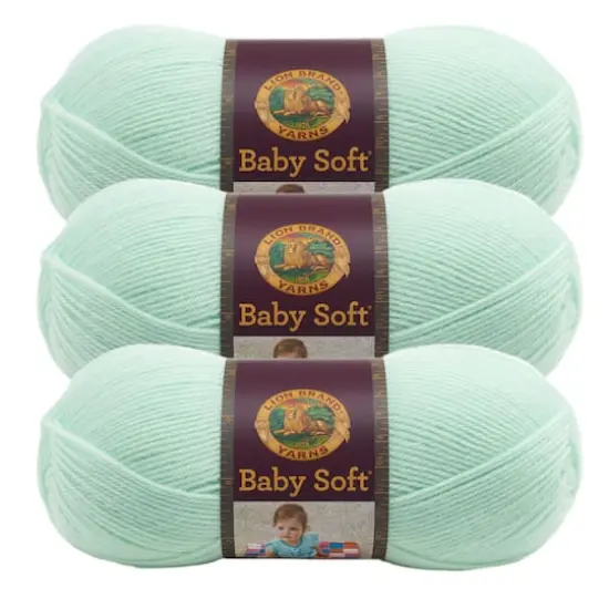 3 Pack Lion Brand&reg; Baby Soft&reg; Yarn Mint {1}