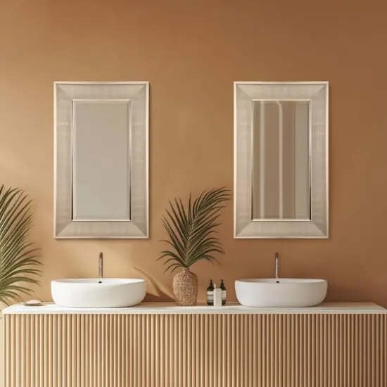 Head West Pave Brushed Nickel Stylish Bathroom & Wall Mirror {10}