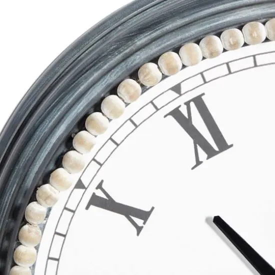 White Metal Farmhouse Wall Clock, 23" x 23" x 3" {4}