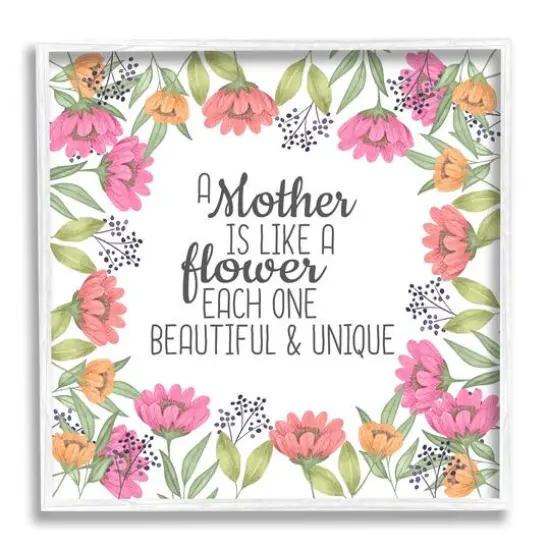 Stupell Industries Mom Beautiful & Unique Framed Giclee Art White {1}