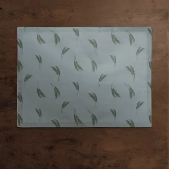 Feather Grass Cotton Twill Placemat Blue/Emerald {3}