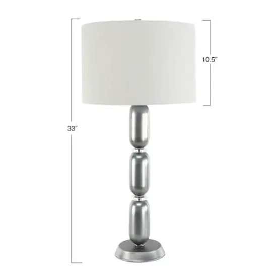 Hello Honey® 33" Metal Table Lamp with Glass Middle Vintage Pewter {9}