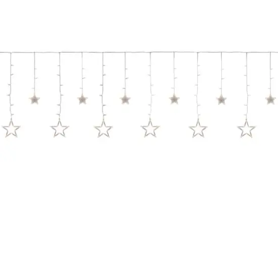 138ct. Clear LED Star Drop Window Curtain Christmas Lights with Clear Wire {1}